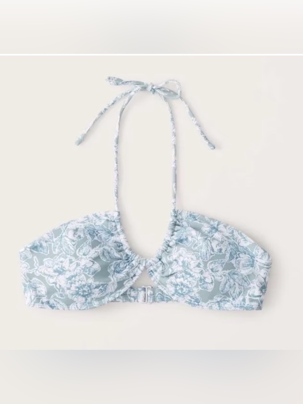 Abercrombie & Fitch Blue Floral Halter Bandeau Bikini Top